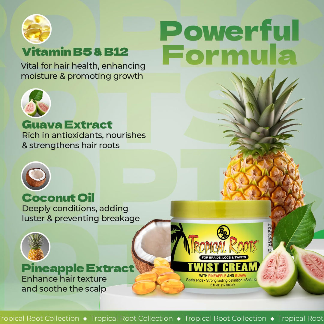 Bronner Brothers Tropical Roots Twist Cream, 6 Ounce