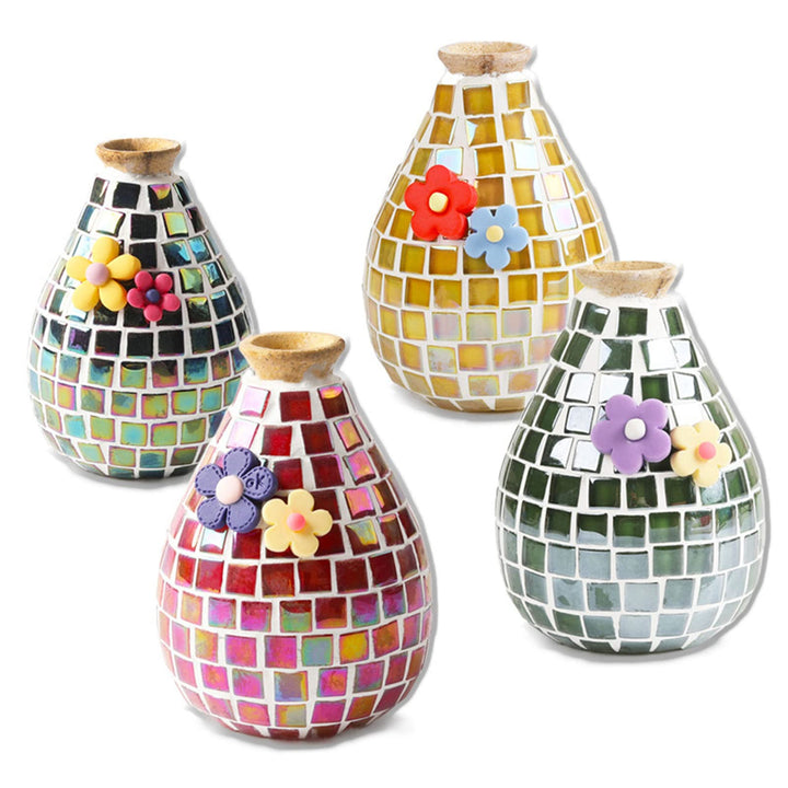 Mosaic Tiles - Crystal Glass Square Bulk Mosaic Tile Assortment - 1x1 cm Mixed Colors Glass Tile - 100pcs/100g Craft and Backsplash Tile (Iridescent Green)
