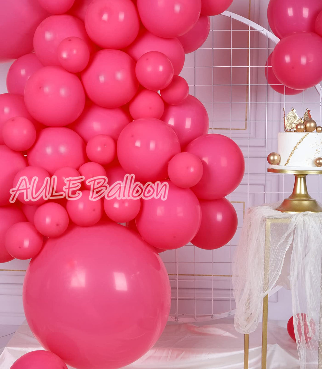 Fuchsia Balloons 100 Pack 12 inch Helium Chrome Latex Party Decoration Balloons