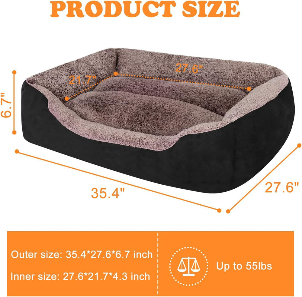 Dog Beds for Large Dogs, Rectangle Washable Dog Bed Comfortable and Breathable Pet Sofa Warming Orthopedic Dog Bed for Large Medium Dogs