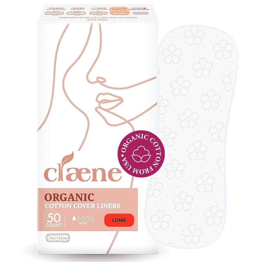 Claene Organic Cotton Panty Liners, Unscented,Thin, Dai