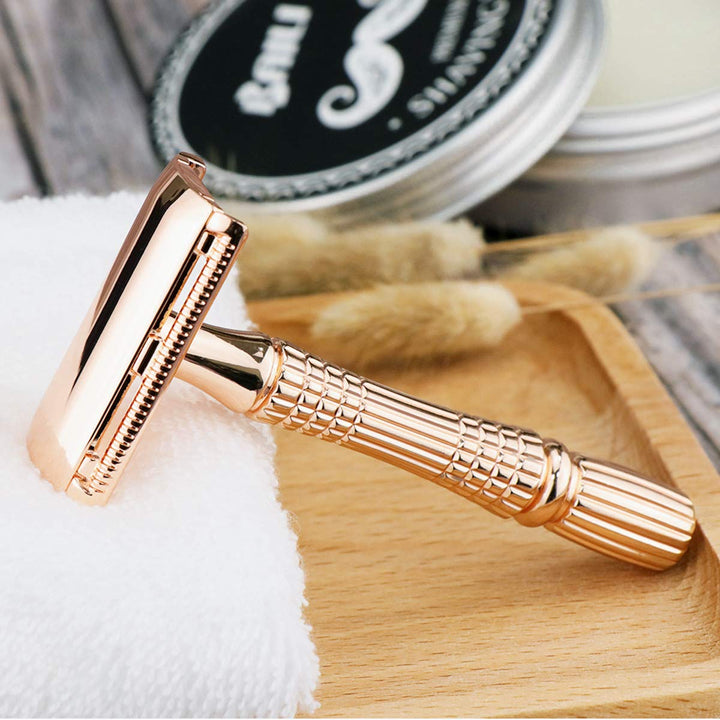 Classic Barber Double Edge Blade Shaving Safety Razor Shaver Knife Personal Beard Care Golden Color