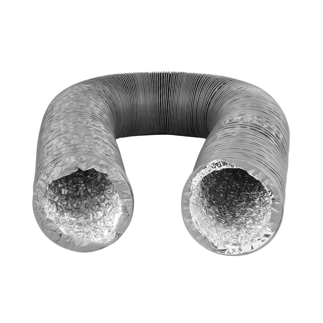 4 Inch Gray Duct Hose by 12 Feet, Flexible 4-Layers Aluminum Dryer Vent Tube Transition Duct Air Hose with 2 Screw Clamps Great for HVAC Duct, Clothes Dryer Duct, Air Duct