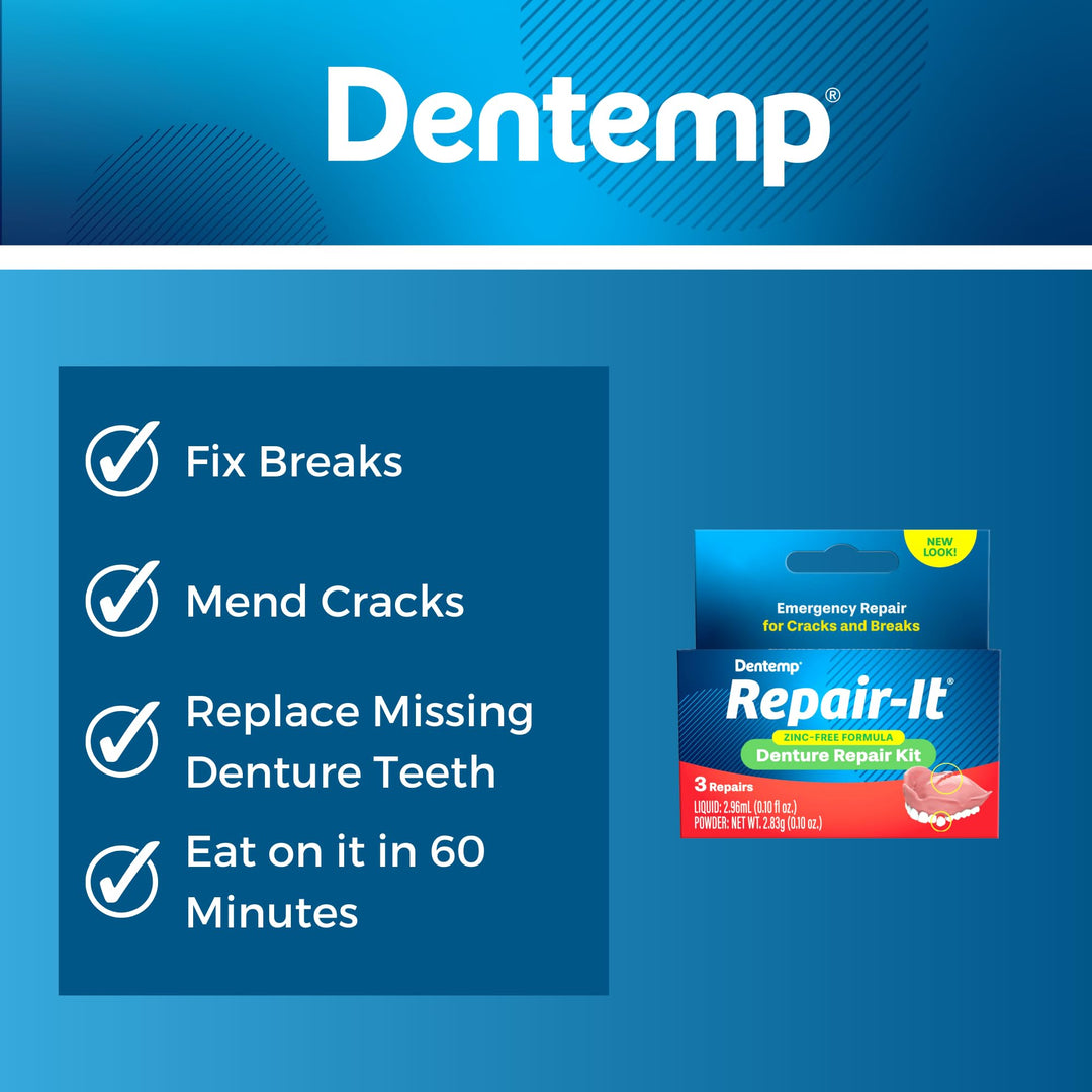 Repair Kit - Repair-It Advanced Formula Denture Repair Kit - Denture Repair Kit Repairs Broken Dentures - Denture Repair to Mend Cracks &amp; Replace Loose Teeth…