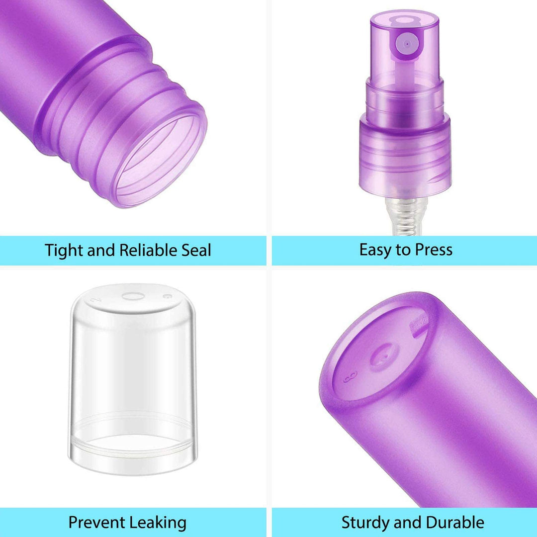 Yi-gog 32 Pcs Plastic Frosted Spray Bottle, 5 ml/ 0.17 oz Fine Mist Spray Bottles Colorful Travel Perfume Sprays Empty Refillable Perfume Bottles for Essential Oils, Travel, Perfume