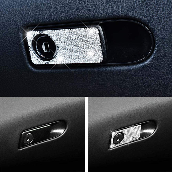 Pursuestar Bling Bling Car Interior Trim Accessorie Crystal Decals Car Copilot Storage Glove Box Switch Handle Cover fit for Mercedes-Benz C E Class GLC GLE CLS