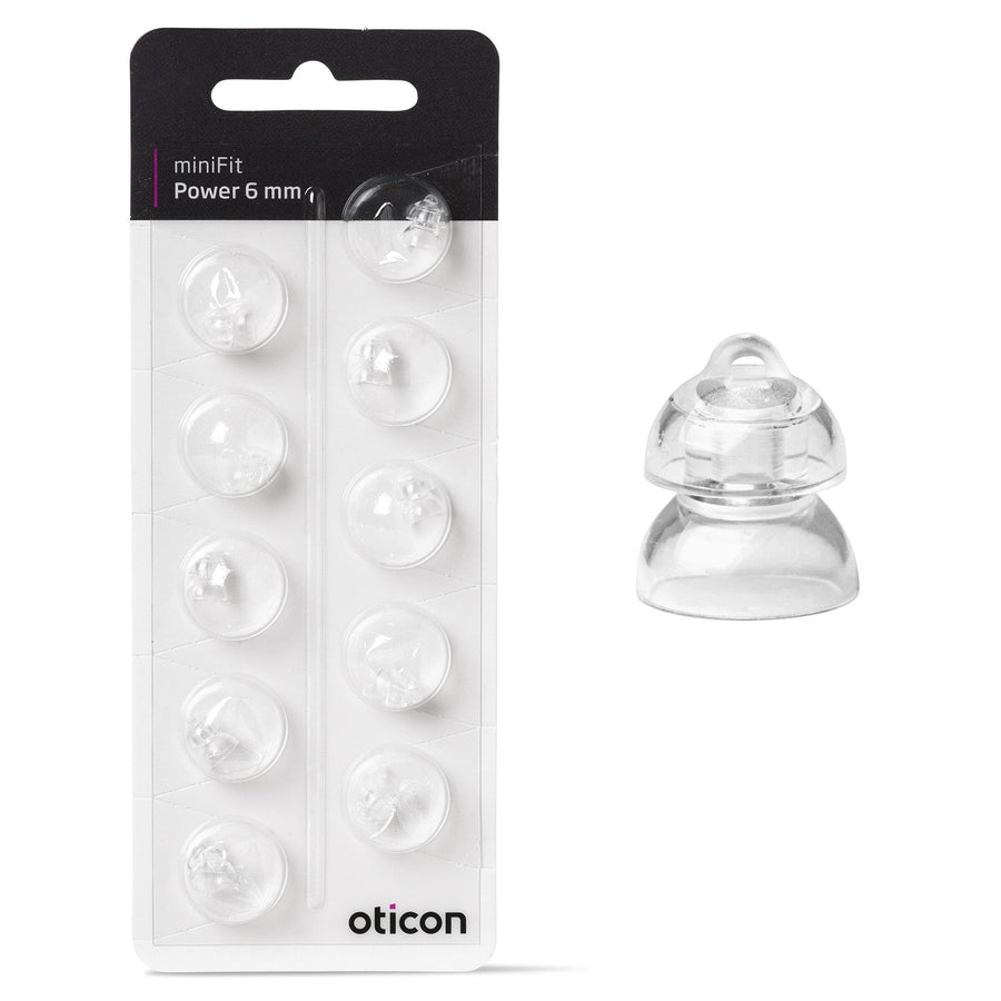 New - Oticon Power miniFit Domes 6mm, 10.0 Count