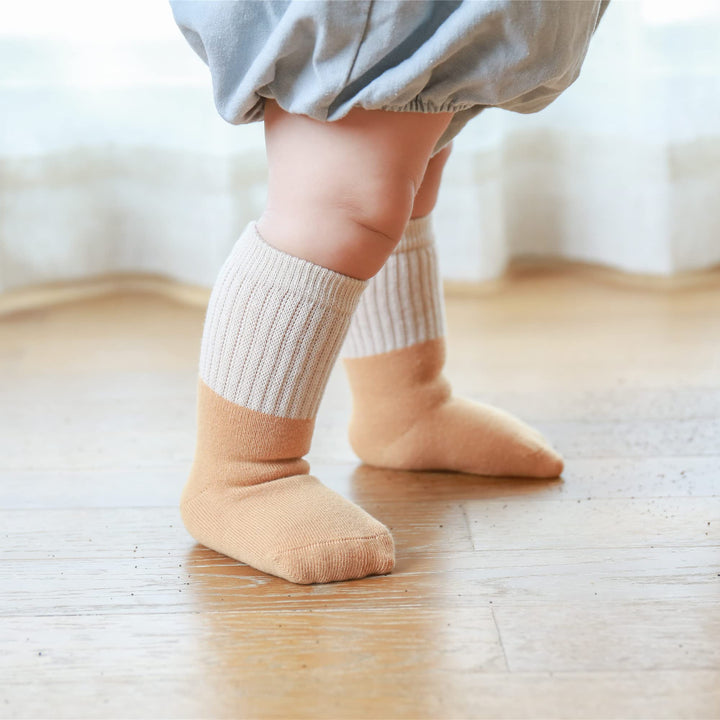 Toddler Baby Girls Boys Socks - Cotton Crew Socks for Baby Gifts Pack Cotton Rich Knee-high Socks set (Red grey 8 Pairs, 1-3T)