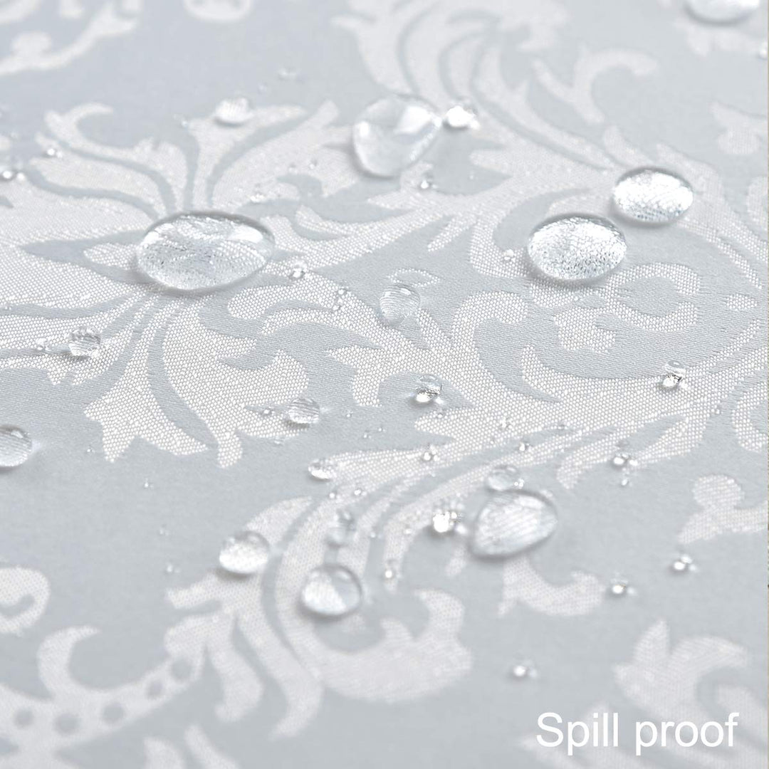Rectangle Table Cloth - 60 x 84 Inch White Jacquard Tab