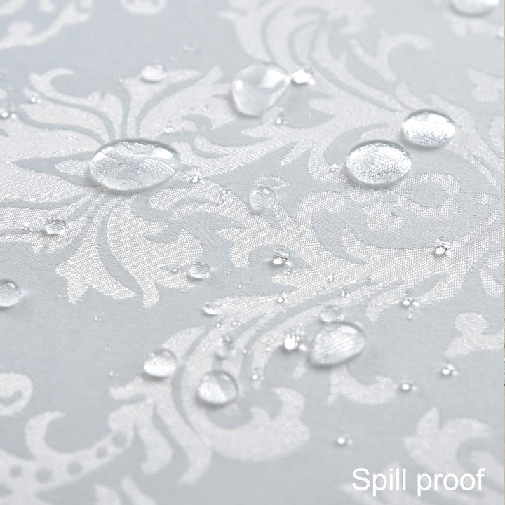 Rectangle Table Cloth - 60 x 84 Inch White Jacquard Tab