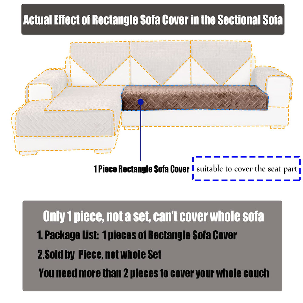 TEWENE Sofa Cover, Velvet Couch Cover Anti-Slip Section