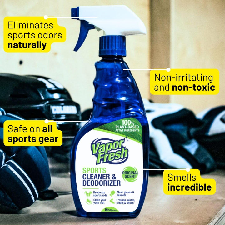 Sports Cleaner and Deodorizer - Sports Gear Odor Eliminator, Boxing Glove Deodorizer, Gym Equipment Spray, Natural and Plant Based, 16 Fl Oz (1-Pack)