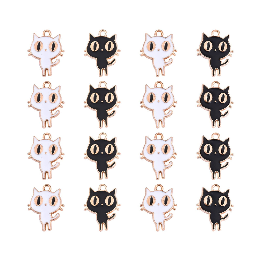 LiQunSweet 60Pcs 2 Colors White &amp; Black Cat All