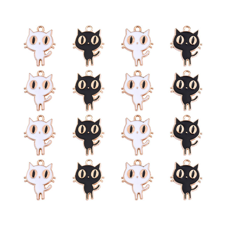 LiQunSweet 60Pcs 2 Colors White &amp; Black Cat All