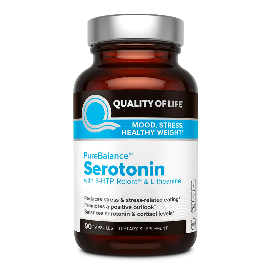 Pure Balance Serotonin Premium–Helps Boost Serotonin &amp; Cortisol Levels - Includes 5-HTP, Venetron, Sensoril, Vitamin D3 &amp; L-Theanine–90 Capsules