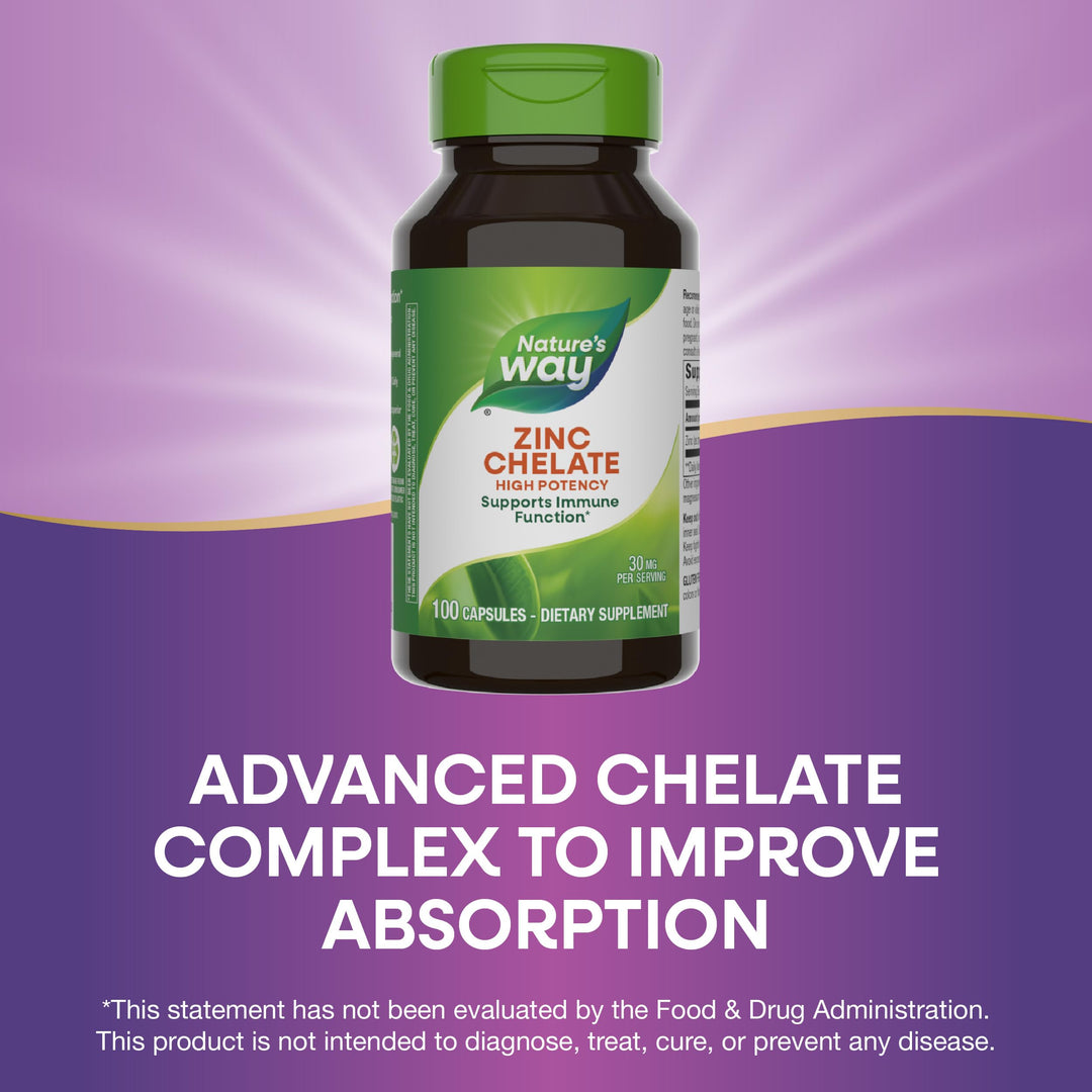 Nature&#39;s Way Zinc Chelate, Supports Immune Func