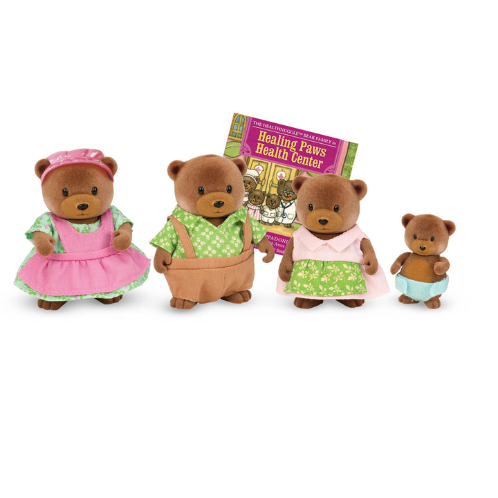 Li&#39;l Woodzeez – Healthnuggle Bear Family Set – 4 Collectible Doll Figures with Storybook – Pretend Play Toy – Gift for Kids Age 3+