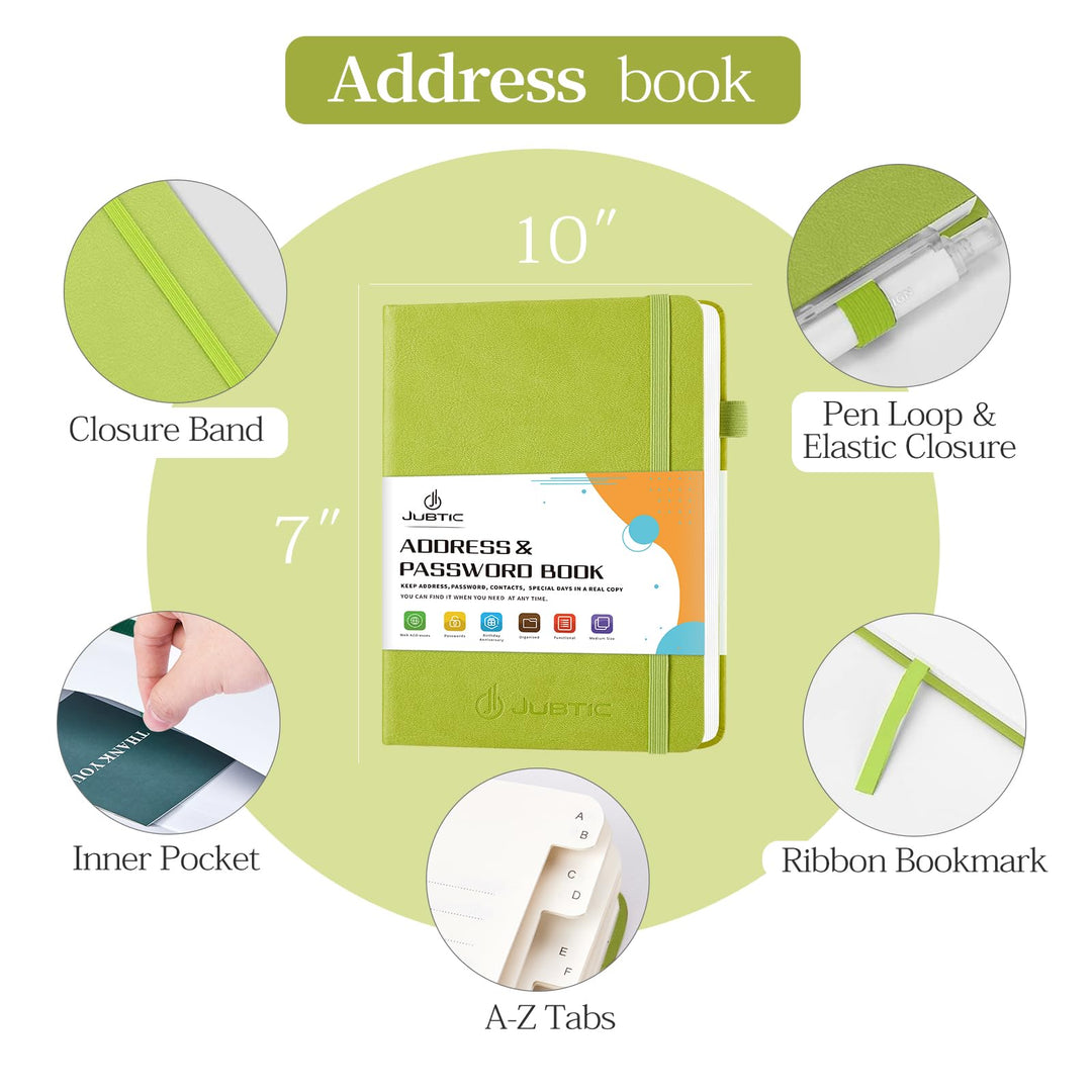 JUBTIC Address book with Alphabetical Tabs, Hardcover P