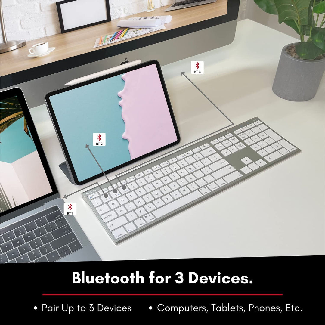 Macally Bluetooth Keyboard for Mac, Compatible Apple Ke