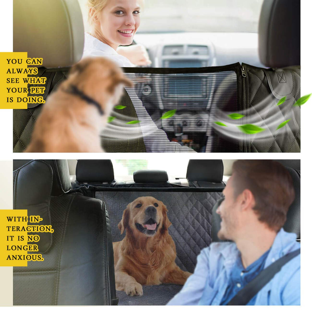 Dog Seat Cover for Back Seat, 100% Waterproof with Mesh Window, Scratch Prevent Anti-slip Dog Car Hammock, Standard