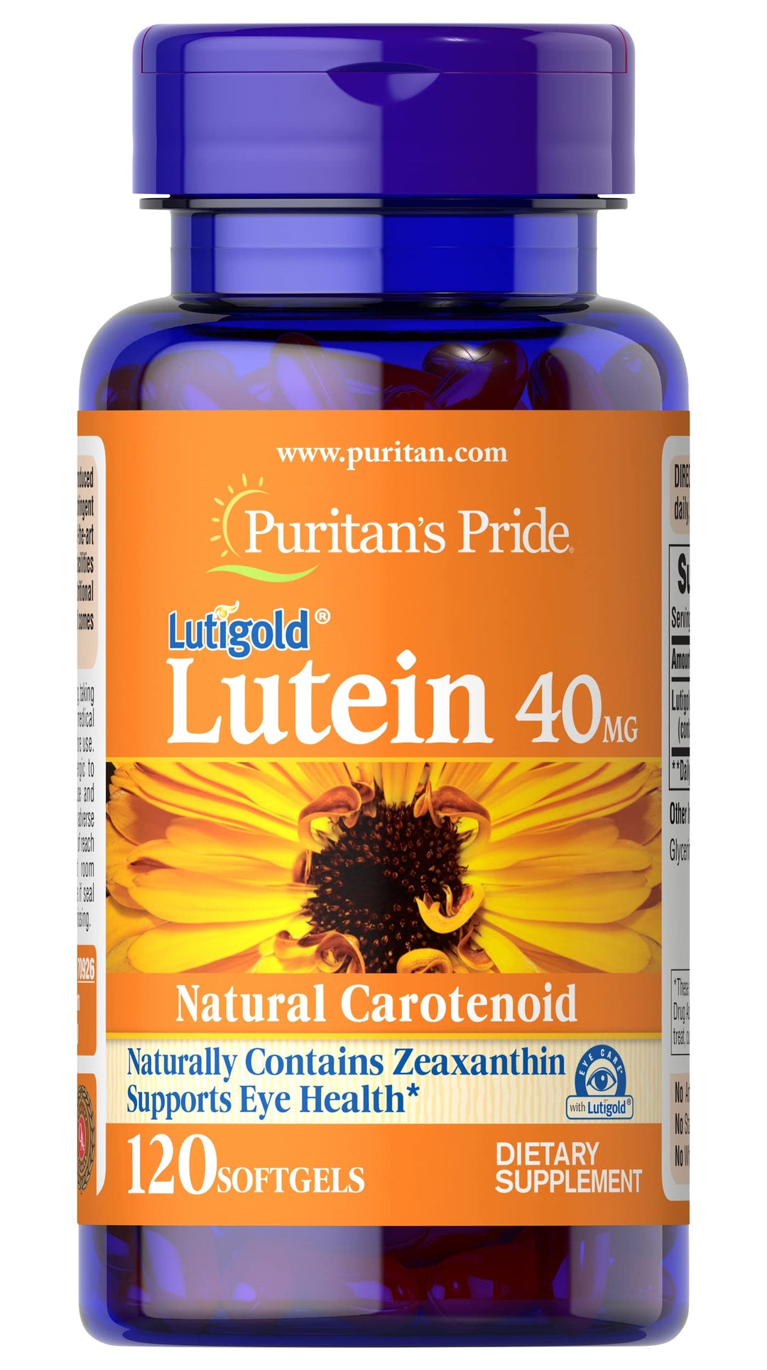 Puritan&#39;s Pride Lutein 40mg With Zeaxanthin, Su