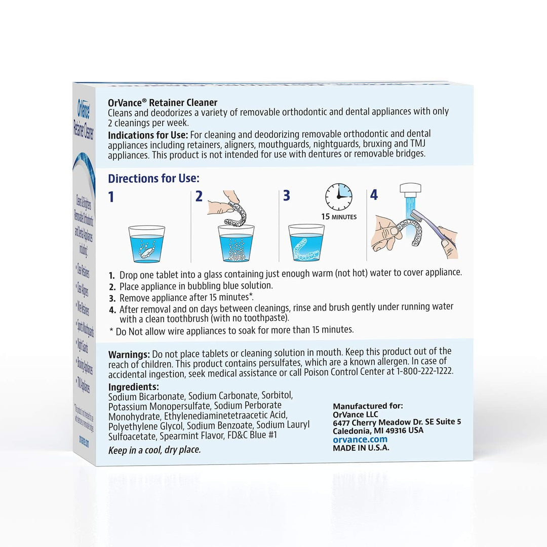 OrVance Retainer Cleaner Tablets (56 Count) | Only 2 Cl