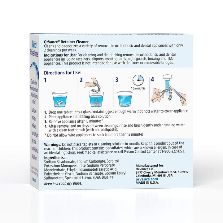 OrVance Retainer Cleaner Tablets (56 Count) | Only 2 Cl