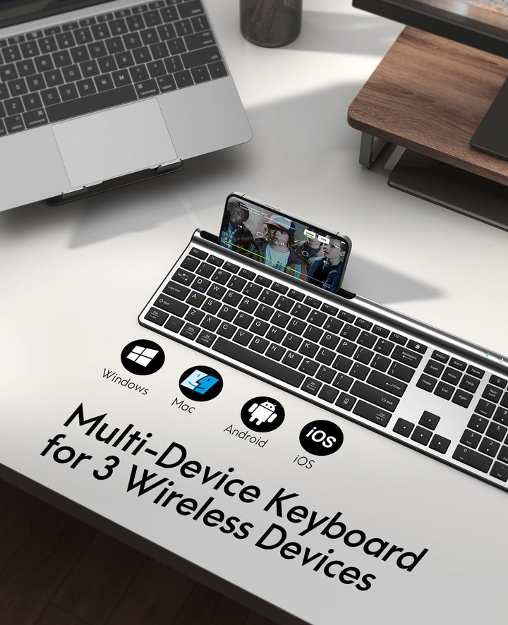 Wireless Keyboard and Mouse Combo, CHESONA Bluetooth Re