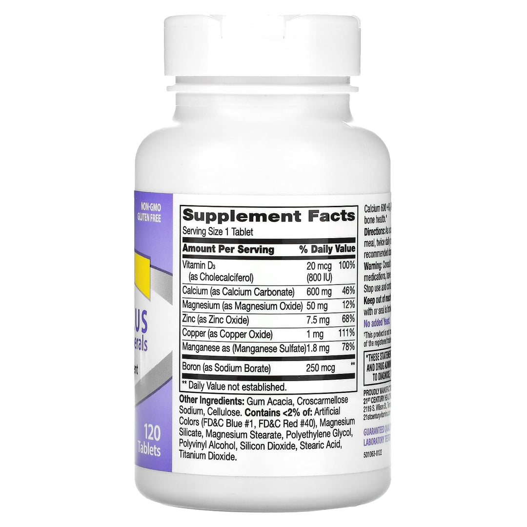 Calcium 600 Plus D Plus Minerals Caplets, 120Count (27498)