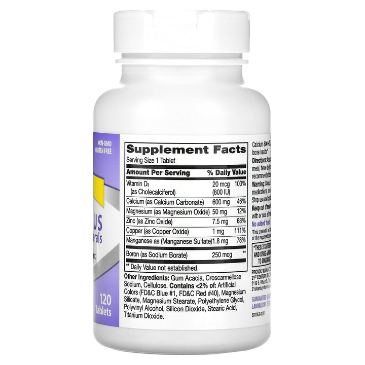 Calcium 600 Plus D Plus Minerals Caplets, 120Count (27498)