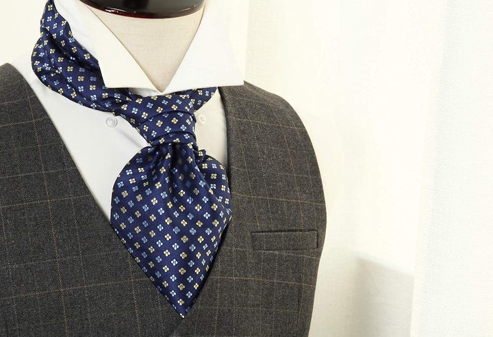 HISDERN Ascot Tie Mens Formal Cravat Ties Floral Paisle