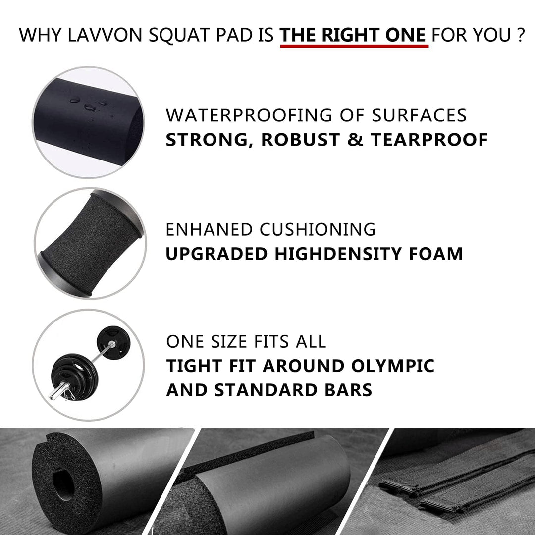 Squat Pad - Foam Barbell Pad for Squats Cushion, Lunges