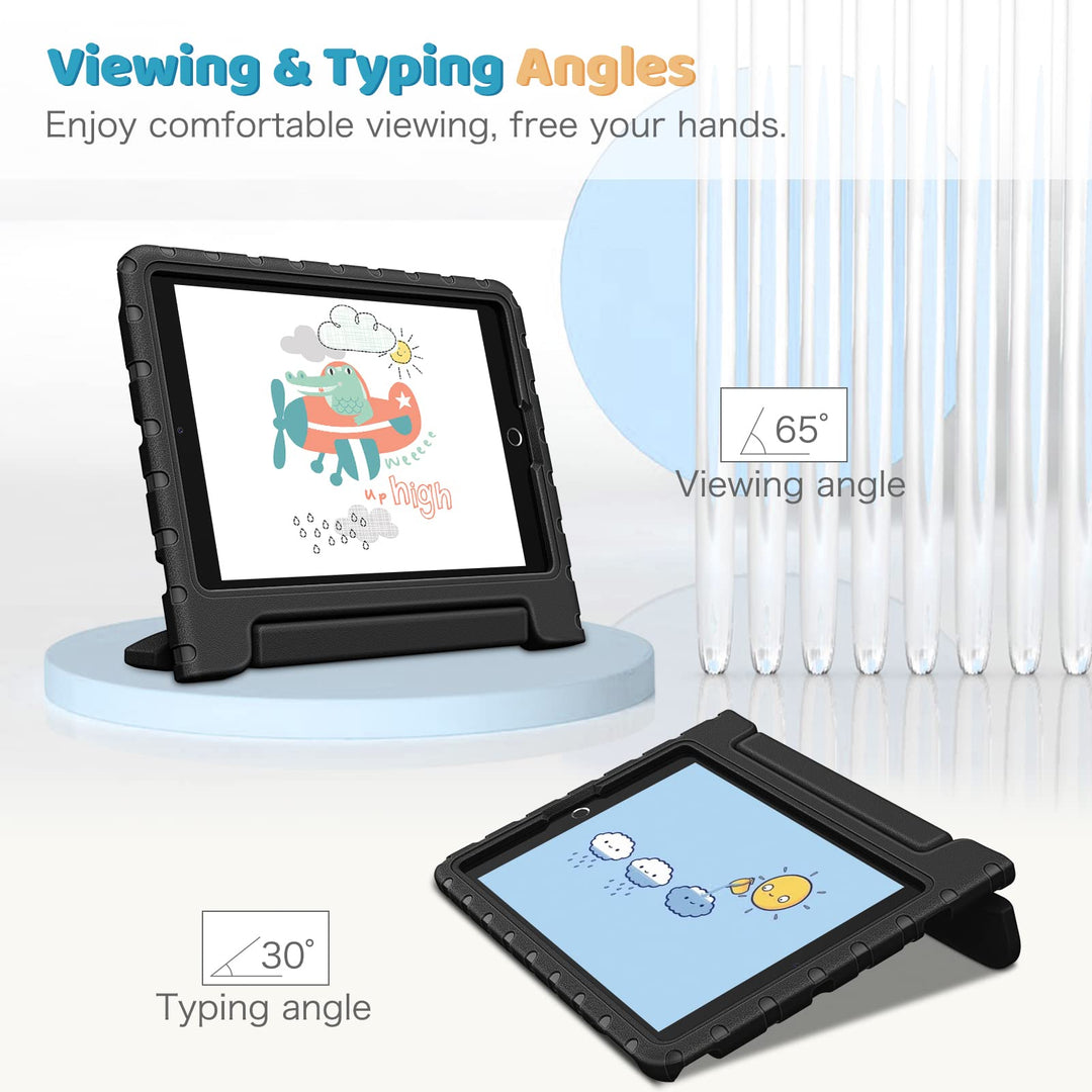 Kids Case for iPad 9th / 8th / 7th Generation (10.2 inch 2021/2020 / 2019 Model)- Shockproof Light Weight Handle Stand Case, Also Fit iPad Air 3 10.5 2019 &amp; iPad Pro 10.5 2017, Red