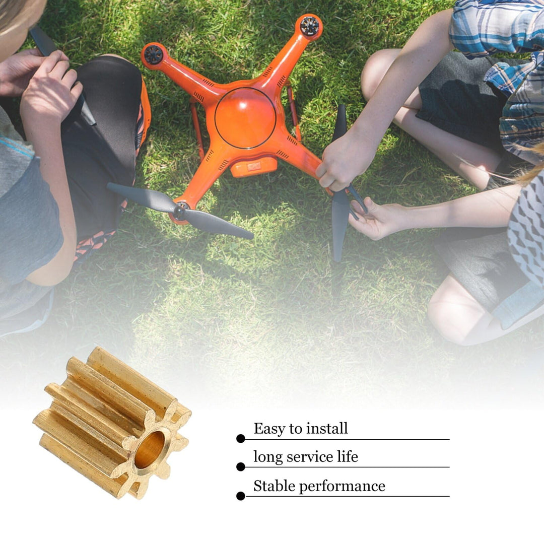 20 Pcs Small Copper Gear 2 mm 9 Tooth Aircraft Parts Toy Model Spindle Pinion Shaft Hole Mechanical Gear