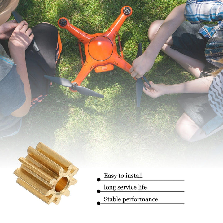 20 Pcs Small Copper Gear 2 mm 9 Tooth Aircraft Parts Toy Model Spindle Pinion Shaft Hole Mechanical Gear