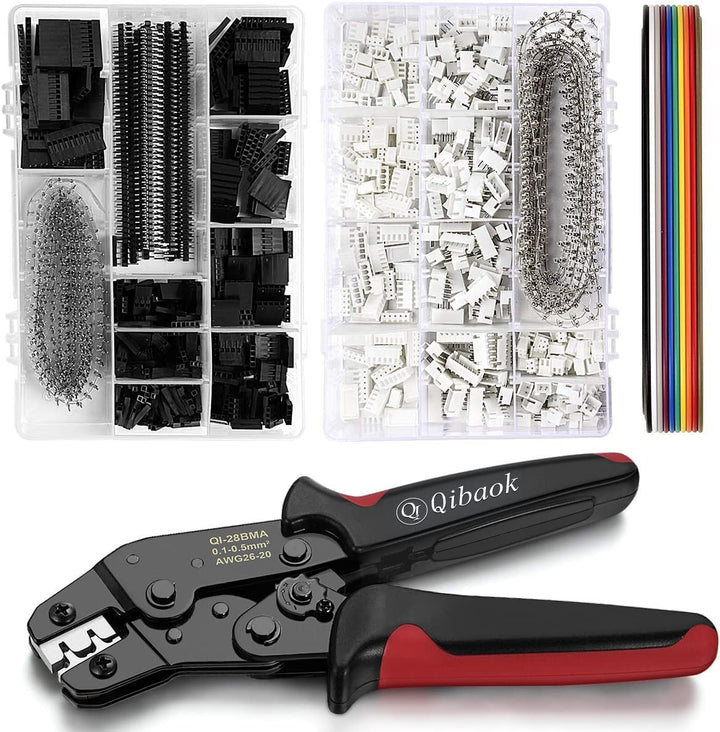 Qibaok Crimping Tool Kit Ratcheting Crimper with 1550PC