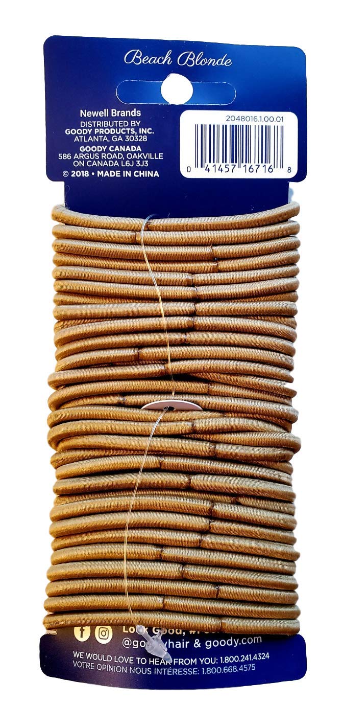 Ouchless 4mm No Metal Elastics Light Blonde &amp; Medium Blonde (= 90pcs) by Goody