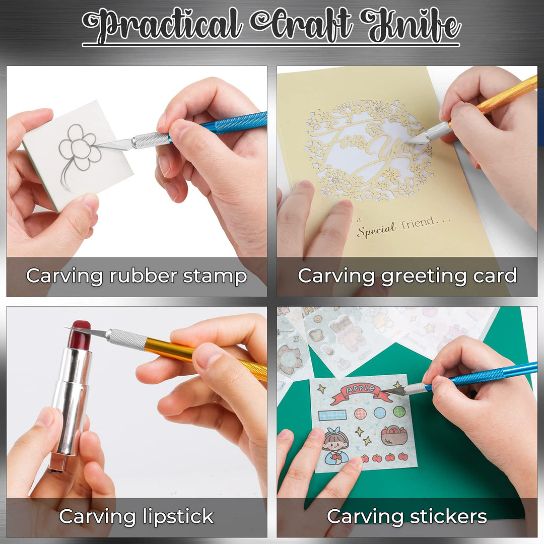 Exacto Knife, 2 Exacto Knives with 40 Spare Exacto Blades, Craft Knife, Hobby Knife, Precision Knife, Exacto Knife Set for Crafts, Arts, Modeling, Scrapbooking, Exacto Knife Blades (#11#16#17)