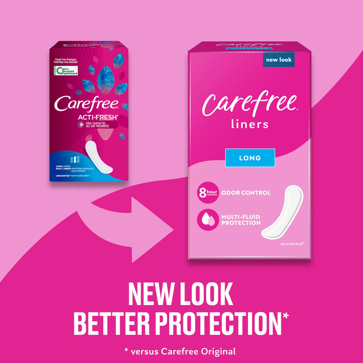 Carefree Acti-Fresh Ultra-Thin Panty Liners, Long To Go