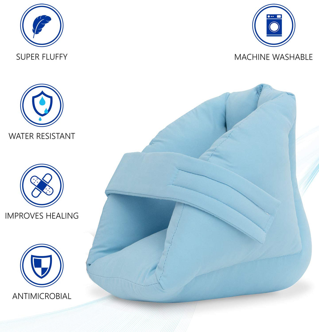 NYOrtho Heel Protectors Cushion Pillows - 1 Pair of Ultra Quilted Thick Soft Antimicrobial Washable