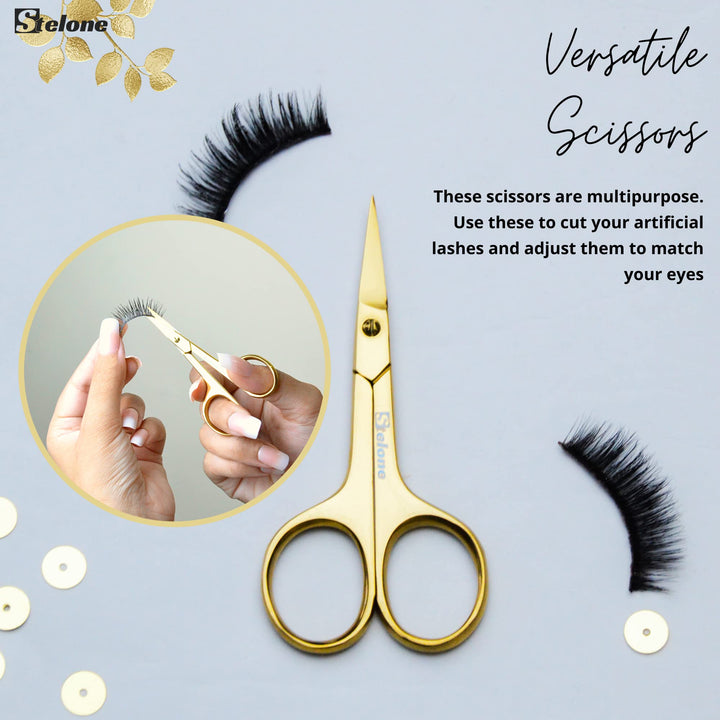Professional Grooming Scissors Eyebrow Scissors Small Curved Stainless Steel Manicure &amp; Beauty Scissor for Women