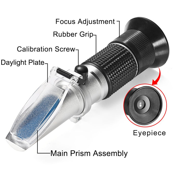 Handheld Brix Meter Refractometer, Portable 0-90% Brix Refractometer High Accurate with ATC,Sugar Content Measurement for Sugar Food Fruit Beverages Honey