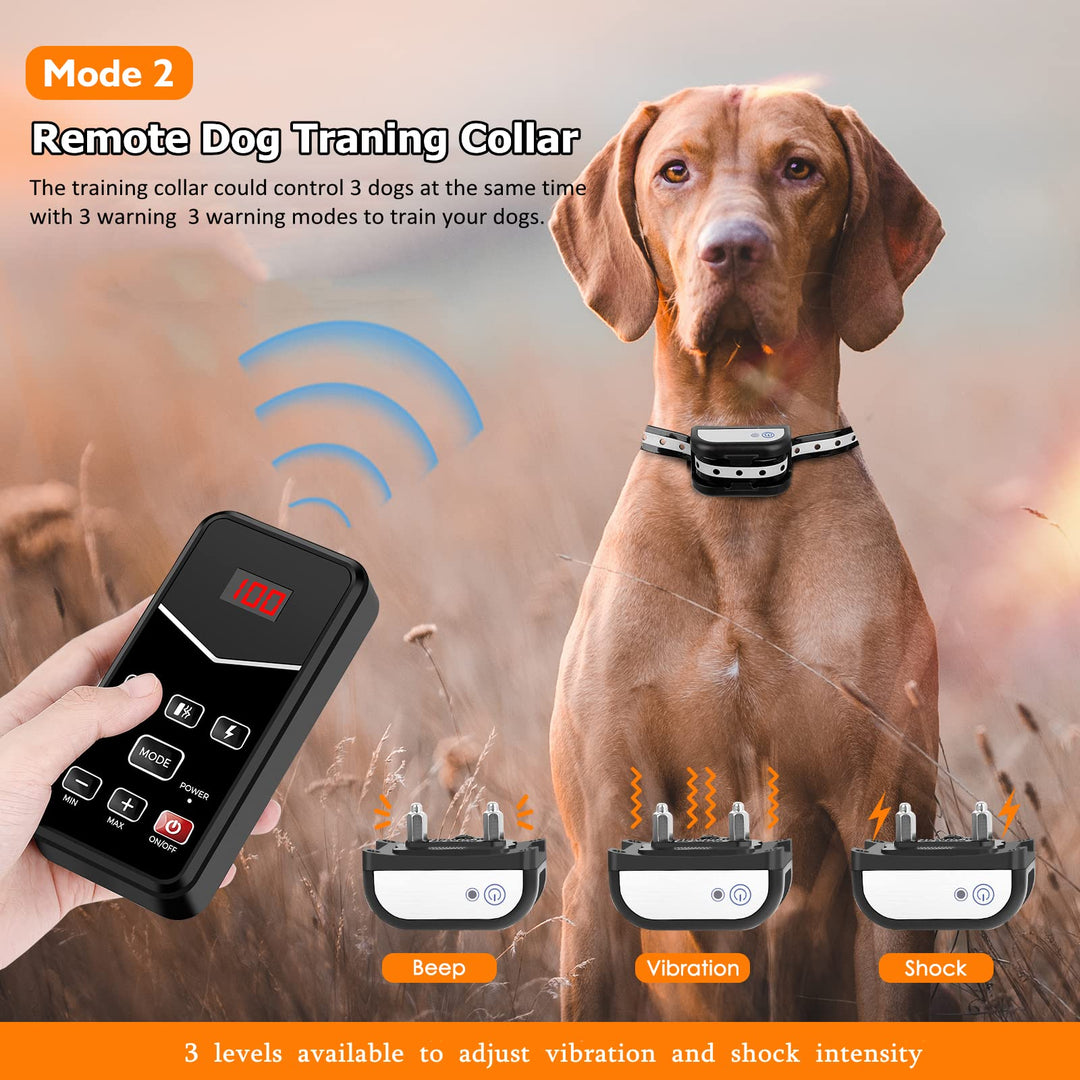 Wireless Dog Fence System for 2 Dogs, 2024 Wireless Fence &amp; Remote Training Collar, Portable Electric Dog Boundary System, Rechargeable Garden Wireless Fence &amp; Suitable for Puppy Small Large Dogs