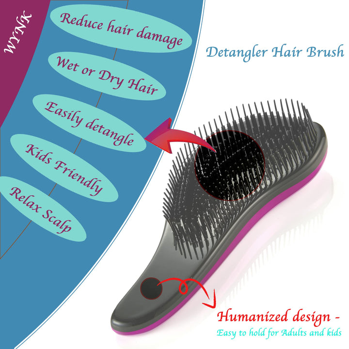 Detangler Brush for Adults &amp; Kids, Detangling Comb Hair Styling Tools &amp; Appliances for Natural/Wavy/Curly/Coily/Wet/Dry/Oil/Thick/Straight/Long Hair (2 Pack Blue&amp;Purple)