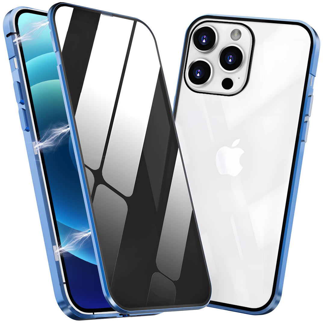 ACCREW Privacy Magnetic Case Compatible with iPhone 12 Pro Max, Anti Peep Magnetic Adsorption Privacy Screen Protector Double Sided Tempered Glass Metal Bumper Frame Anti Peeping Anti-Spy Phone Case