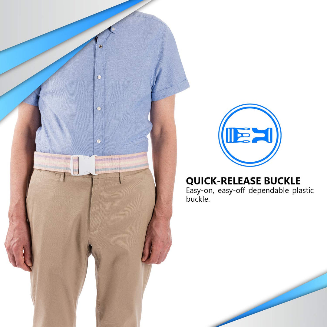 NYOrtho Plastic Buckle Gait Belt - Adjustable Machine Washable Strong and Durable Material Latex Free, Pastel, 72