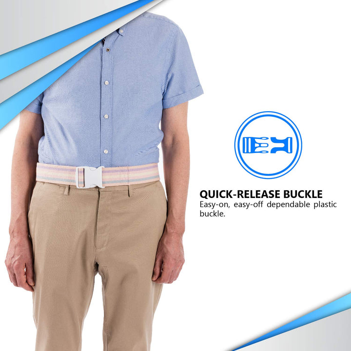 NYOrtho Plastic Buckle Gait Belt - Adjustable Machine Washable Strong and Durable Material Latex Free, Pastel, 72