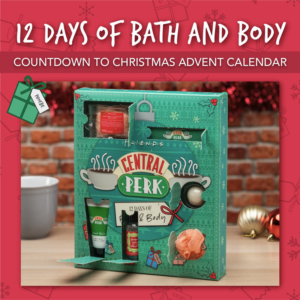 Central Perk 12 Days of Bath Advent Calendar 2023, Friends TV Show Countdown to Christmas