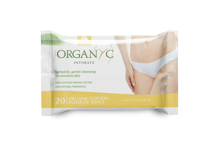 Organyc 100% Organic Cotton Intimate Wet Wipes, 20 Coun