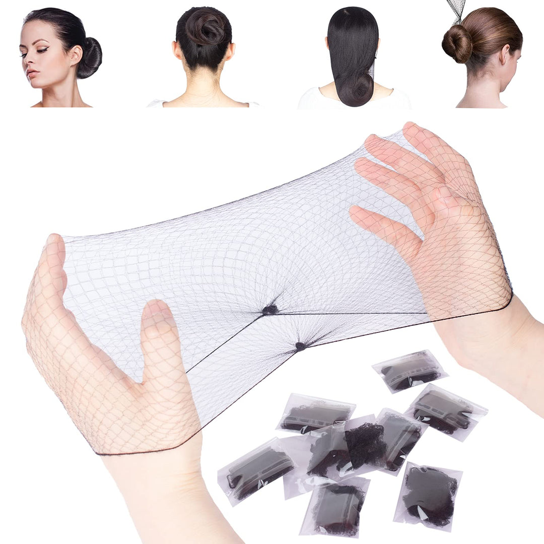 Generic Pack of 20pcs Hair Nets Invisible Elastic Edge Mesh 50cm Black